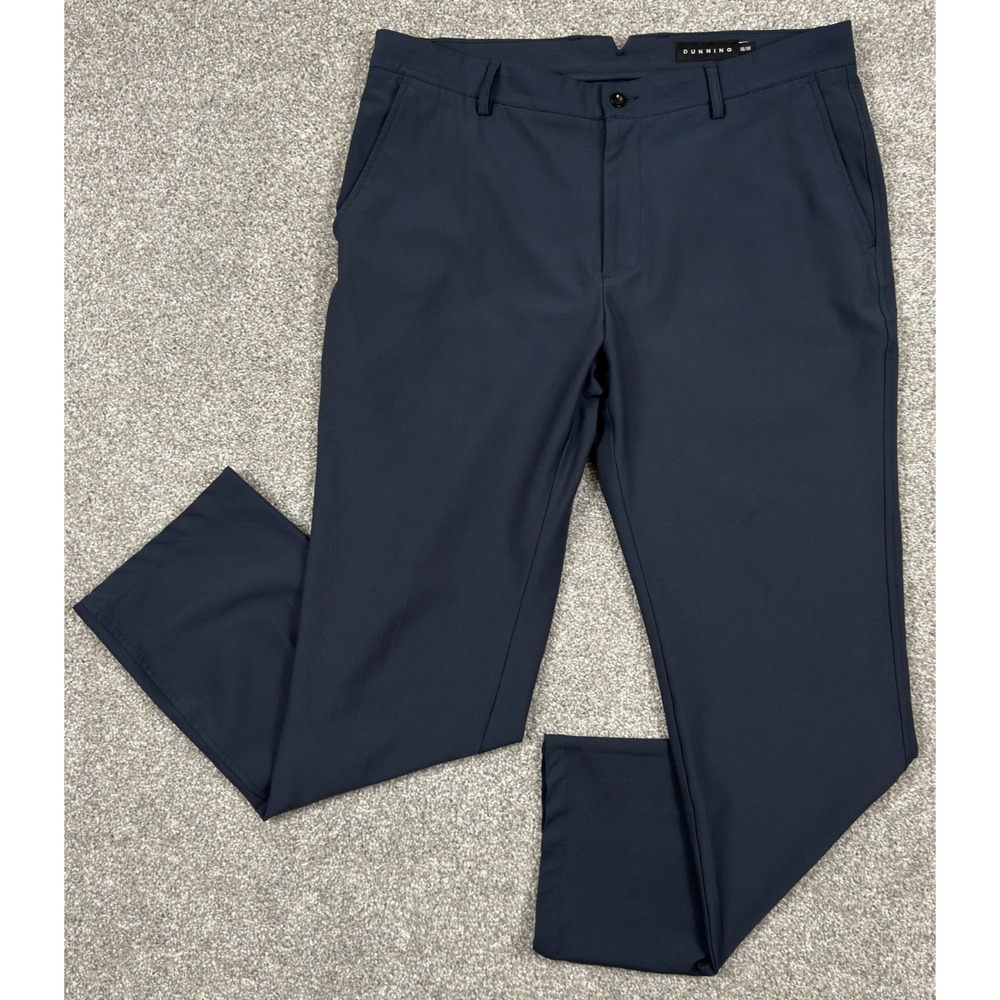Dunning Everbest Mens Golf Pants 36x30 Navy Blue Stretch Performance Chino